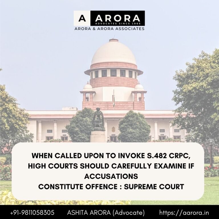Read more about the article When Called Upon To Invoke S.482 CrPC, High Courts Should Carefully Examine If Accusations Constitute Offence : Supreme Court