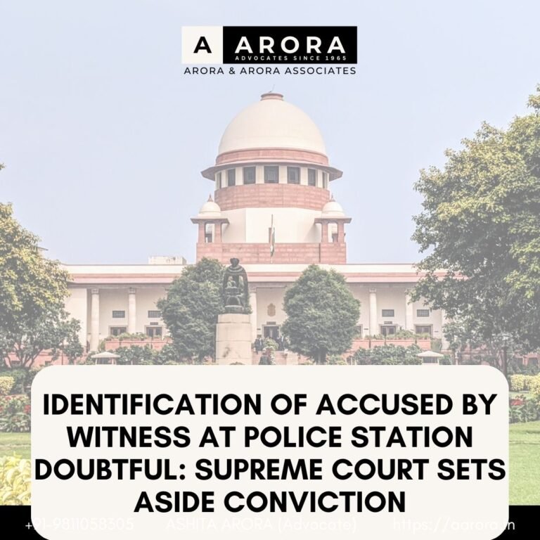 Read more about the article Identification Of Accused By Witness At Police Station Doubtful: Supreme Court Sets Aside Conviction